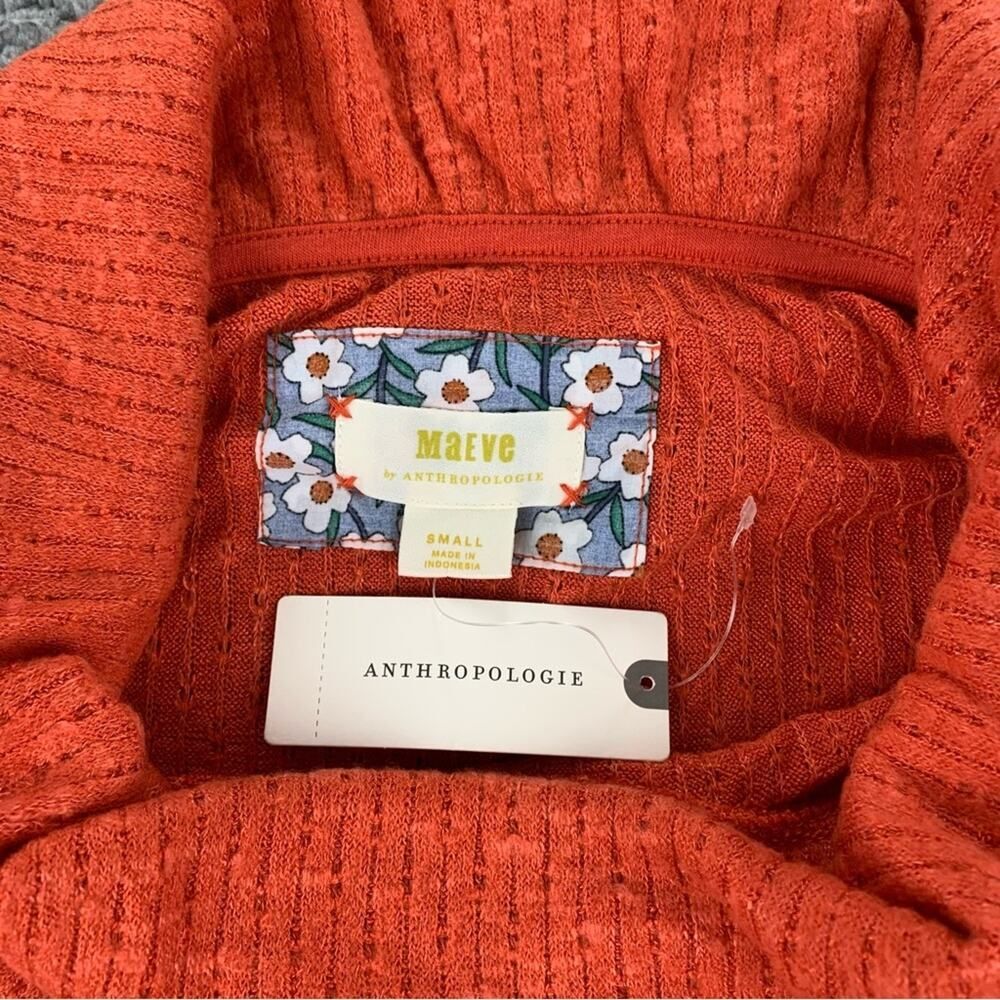 Maeve By Anthropologie Women's Ruffle Pullover Orange Cowl Neck Sweater  Size: S - Picture 11 of 15